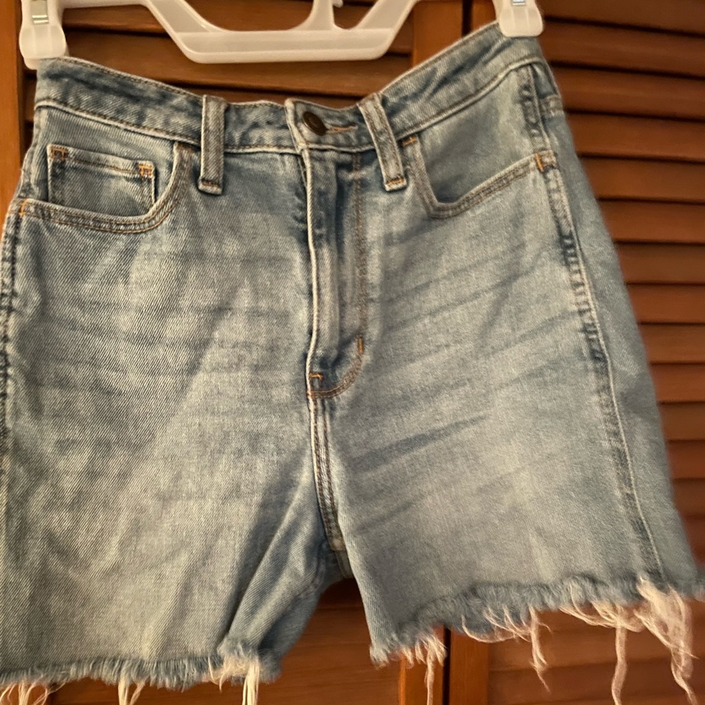 Denim high waist dad shorts